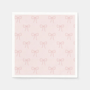 Minimalistische rosa Linienkunst-Schleife Serviette