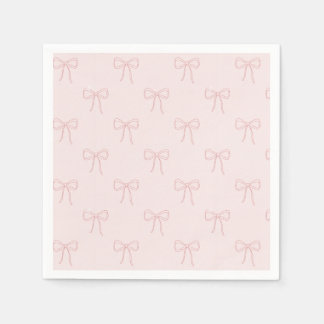 Minimalistische rosa Linienkunst-Schleife Serviette