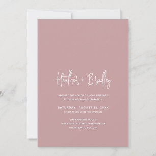 Minimalistische rosa Moderne Hochzeit Einladung