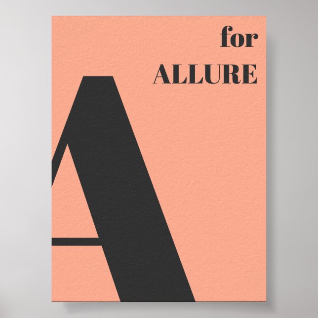 Minimalistische rosa pastellfarbene Briefdruckkuns Poster (Vorne)