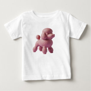 Minimalistische rosa Pudel-Hund-Figur Baby T-shirt