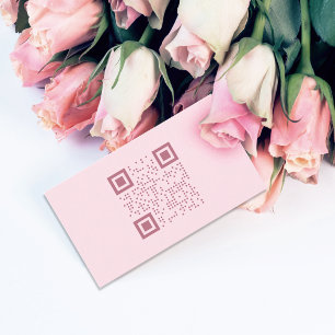 Minimalistische rosa QR Code Business Card Visitenkarte