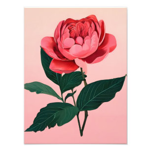 Minimalistische rosa Rosa Linie Printwerbung Fotodruck