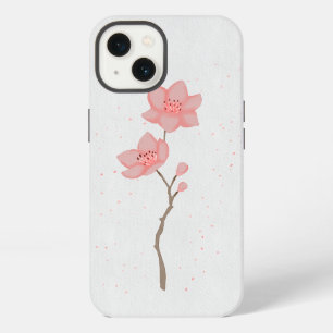 Minimalistische rosa Sakura-Kirschblüten-Blumenkun iPhone Hülle