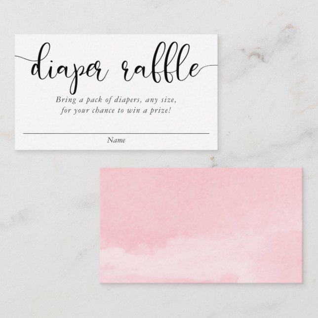 Minimalistische Rosa Schwarz-Windelraffinerie Begleitkarte (Vorne/Hinten)