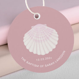 Minimalistische rosa Tauf-Dankeschön-Anhänger Geschenkanhänger