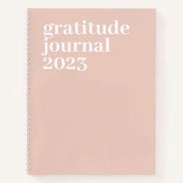 Minimalistische rosa Typografie Jahr Dankbarkeit Notizbuch