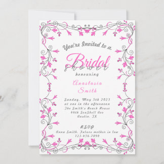 Minimalistische Rosa- und Graudusche Save The Date