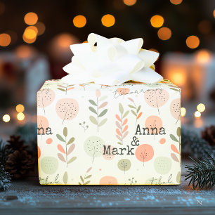 Minimalistische rosa und grüne Töne und moderne Mo Geschenkpapier