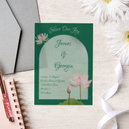Minimalistische Rosa- und Grünlotus-Hochzeit