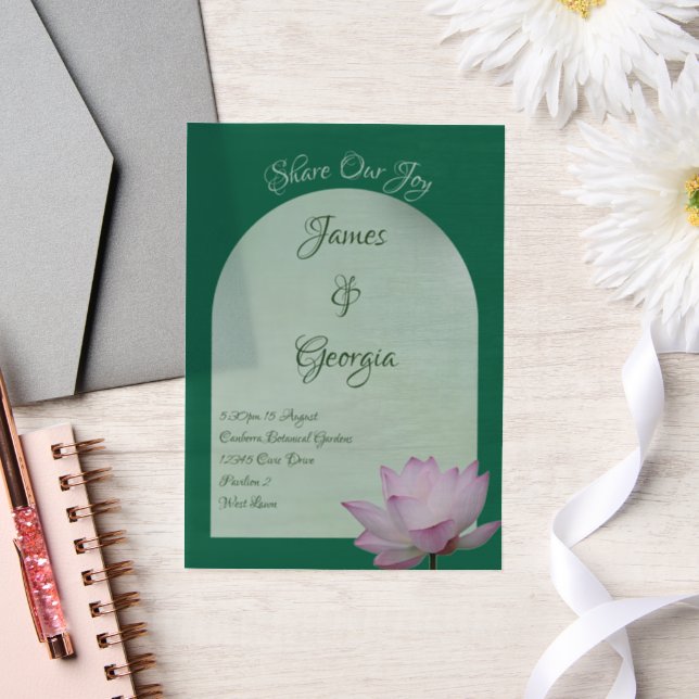 Minimalistische Rosa- und Grünlotus-Hochzeit (Hochzeit)