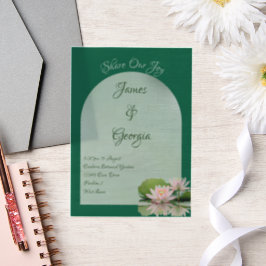 Minimalistische Rosa- und Grünlotus-Hochzeit