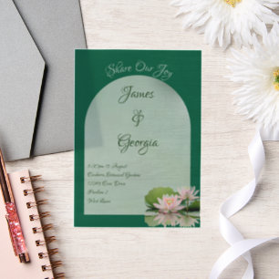 Minimalistische Rosa- und Grünlotus-Hochzeit