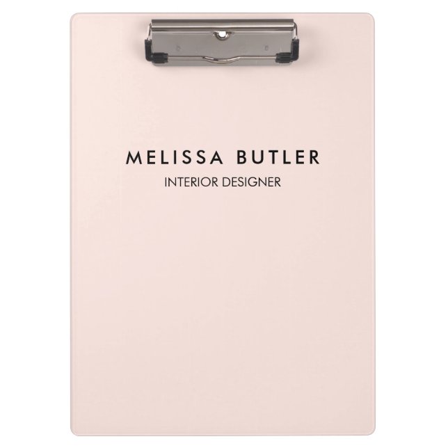 Minimalistische rosa Zwischenablage Klemmbrett (Vorderseite)