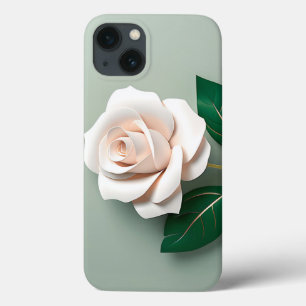 Minimalistische Rose auf Grün Case-Mate iPhone Hülle