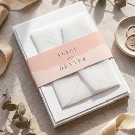 Minimalistische Rose Blush-Hochzeit Einladungsbanderole