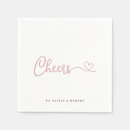 Minimalistische Rose Chef Polterabend Serviette