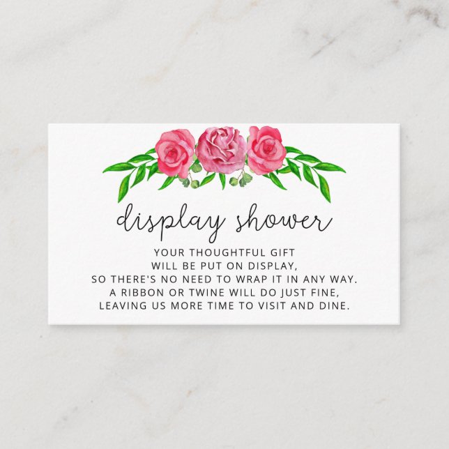 Minimalistische Rose Duscheinschlusskarte anzeigen Begleitkarte (Vorderseite)