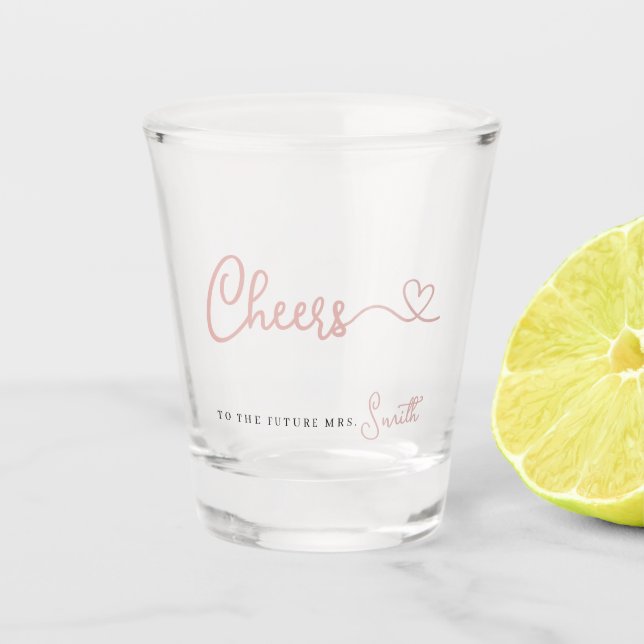Minimalistische Rose für die Zukunft Frau. Schnapsglas (Vorderseite)