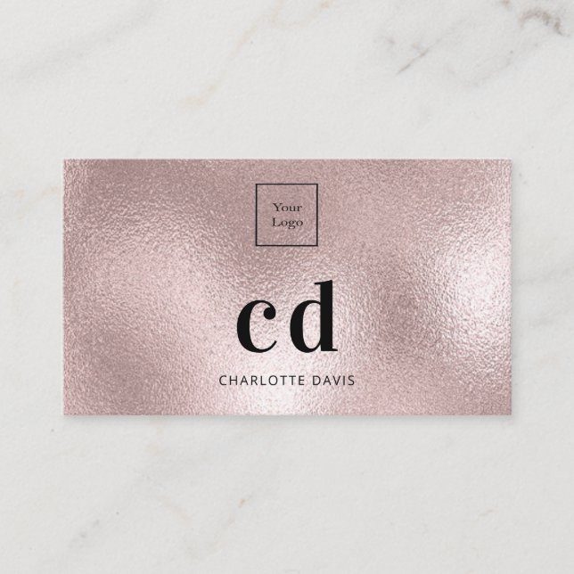 Minimalistische Rose für Logos Visitenkarte (Vorderseite)