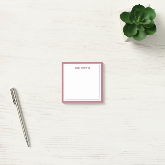 Minimalistische Rose Gold, 2 Grenzen Post-it Klebezettel (Büro)