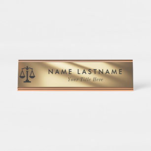 Minimalistische Rose Gold Anwaltsbüro Namensschild