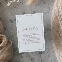 Minimalistische Rose Gold Baby Duschbücher für Bab