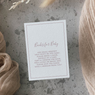 Minimalistische Rose Gold Baby Duschbücher für Bab Begleitkarte