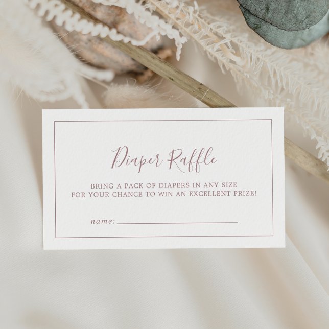 Minimalistische Rose Gold Baby Duschdusche Windelw Begleitkarte (Von Creator hochgeladen)