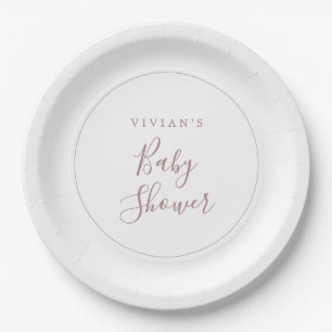 Minimalistische Rose Gold Baby Duschpapierplatte Pappteller