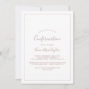 Minimalistische Rose Gold Bestätigung Einladung