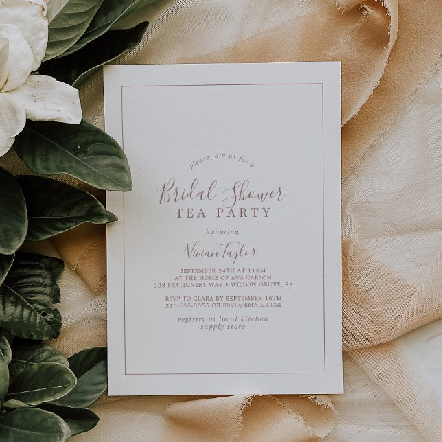 Minimalistische Rose Gold Brautparty Tee Party Einladung (Von Creator hochgeladen)