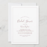 Minimalistische Rose Gold Bridal Dusche Einladung