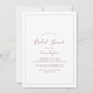 Minimalistische Rose Gold Bridal Dusche Einladung