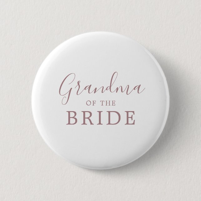Minimalistische Rose Gold Bridge Grandma Brautpart Button (Vorderseite)