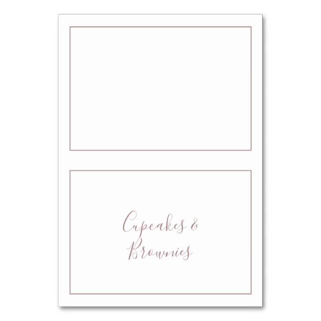 Minimalistische Rose Gold Buffet Food Labels Tischnummer (Vorderseite)