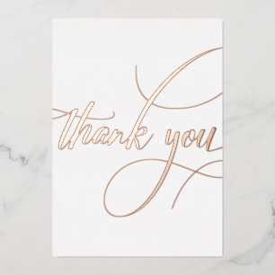 Minimalistische Rose Gold Calligraphy Vielen Dank  Folien Feiertagskarte