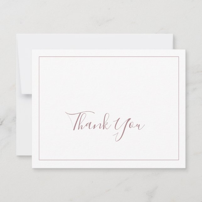 Minimalistische Rose Gold Dankeschön-Karte Dankeskarte (Vorderseite)