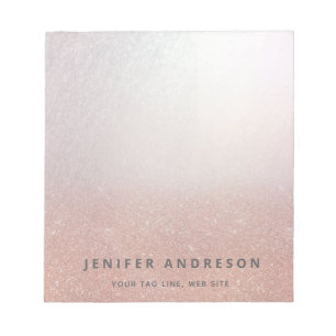 Minimalistische Rose Gold Glitzer ombre einfache T Notizblock