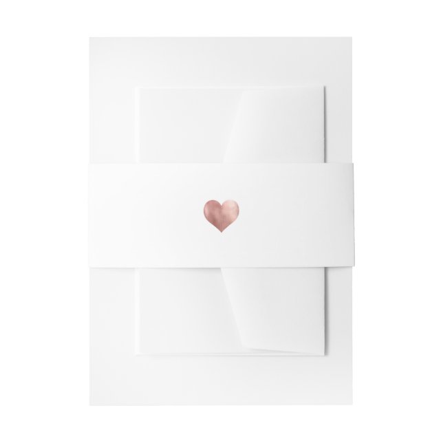 Minimalistische Rose Gold Heart Moderne Hochzeit Einladungsbanderole (Vorderseite Beispiel)