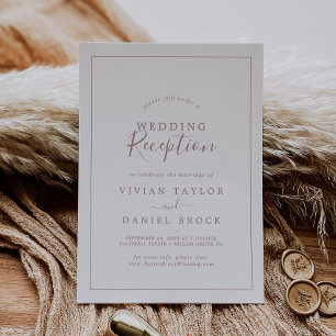 Minimalistische Rose Gold Hochzeitsempfang Einladu Einladung