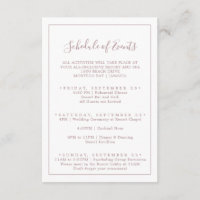 Minimalistische Rose Gold Hochzeitsprogramm