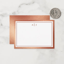 Minimalistische Rose Gold Imitate Fohlen Zwei Gren Mitteilungskarte