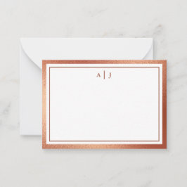 Minimalistische Rose Gold Imitate Fohlen Zwei Gren Mitteilungskarte