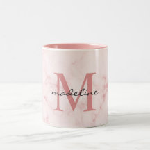 Minimalistische Rose Gold rosa Marmormonogramm
