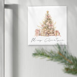 Minimalistische Rose Gold Script Tree Frohe Weihna Magnet<br><div class="desc">Minimalistische Rose Gold Script Tree Frohe Weihnachten ist in einem stilvollen Set handschriftlich Stil und ein eleganter dekoriert Festbaum in den Schattierungen Rose Gold und rot Rosa.</div>