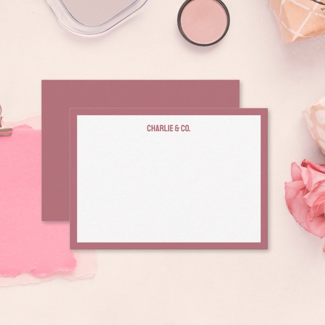Minimalistische Rose Gold, Single Grenze, Personal Mitteilungskarte (Von Creator hochgeladen)