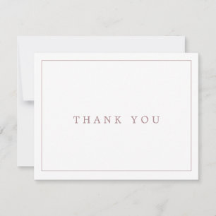 Minimalistische Rose Gold Typografie Danke Karte