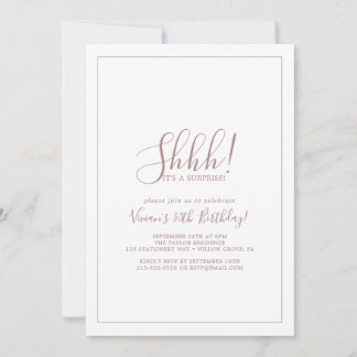Minimalistische Rose Gold Überraschung Party Einla Einladung