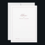 Minimalistische Rose Gold Wedding Advice Card Hinweiskarte<br><div class="desc">Diese minimalistische Rose Gold Hochzeitsberatungskarte ist ideal für eine einfache Hochzeit und kann für jede Veranstaltung verwendet werden. Das moderne romantische Design besticht durch klassische Rose-Gold- und Weißtypografie gepaart mit einer rustikalen und eleganten Kalligraphie mit Vintagem handgeschriebenem Stil. Anpassbar in jeder Farbe. Behalt das Design einfach und elegant, wie es...</div>
